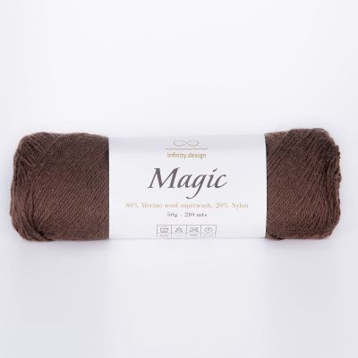 Infinity Design Magic (3082 BROWN) 80% мериносовая шерсть superwash, 20% нейлон 50 гр/210 м